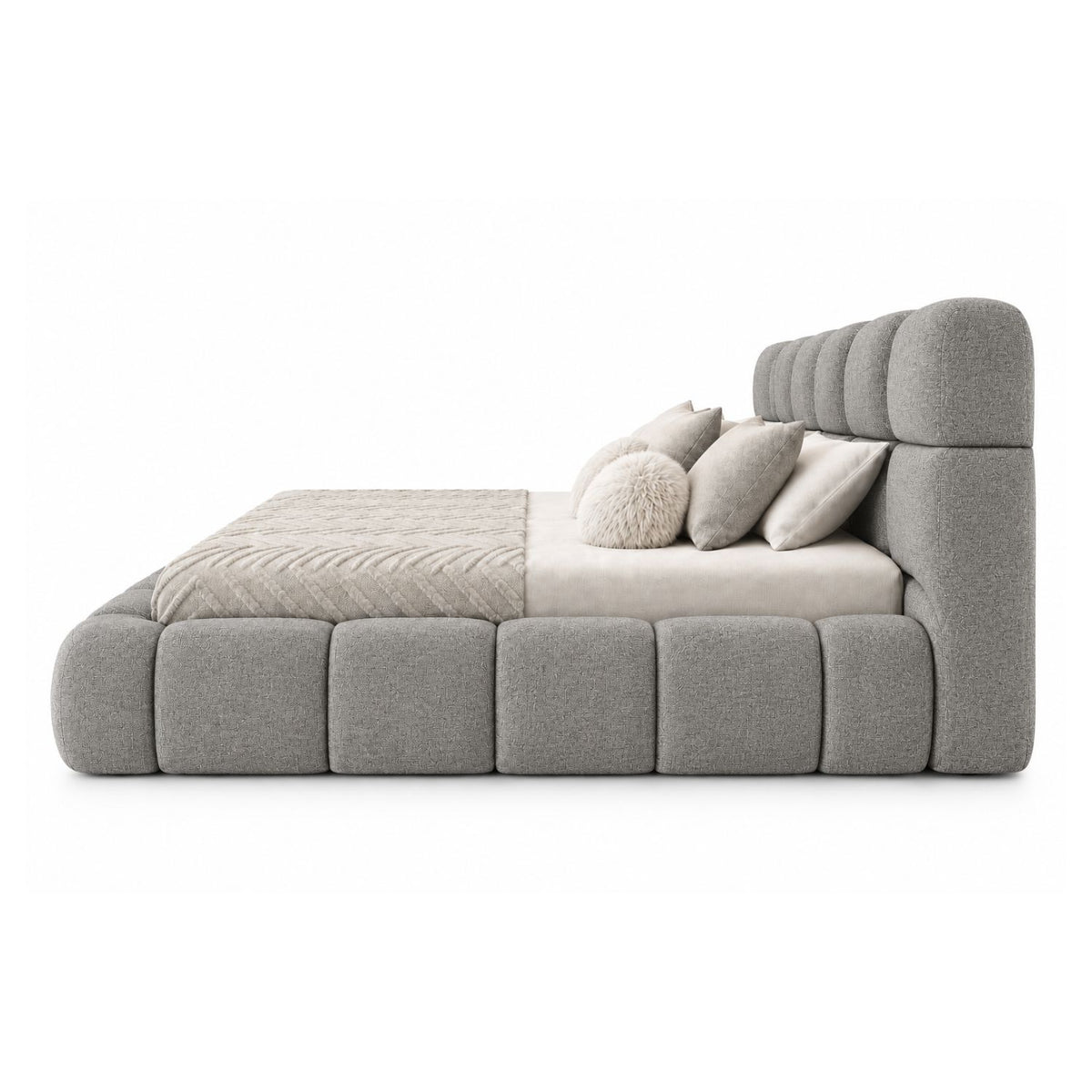 Cama Nube Doble En Madera Pino 140x190 Gris