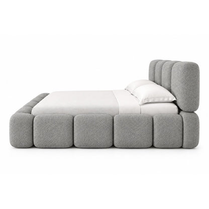 Cama King Tommy En Madera Pino 200x200 Gris Plata