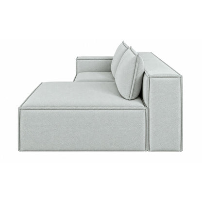 Sofa Modular Nexo En Madera Pino con Tela Premium Gris Perla