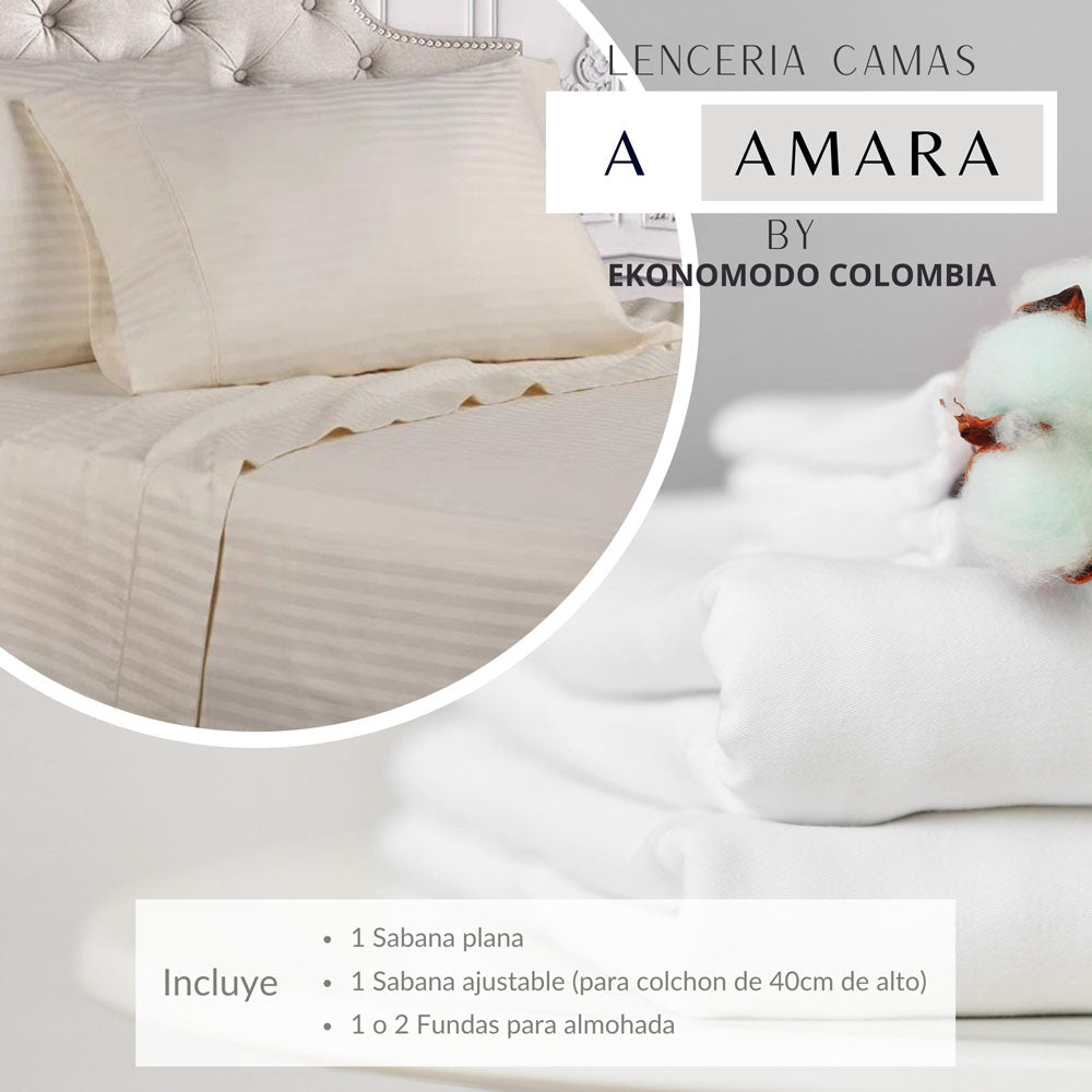 Sabanas Hoteleras Luxury 300 Hilos Sencillas 100 x 190 Beige