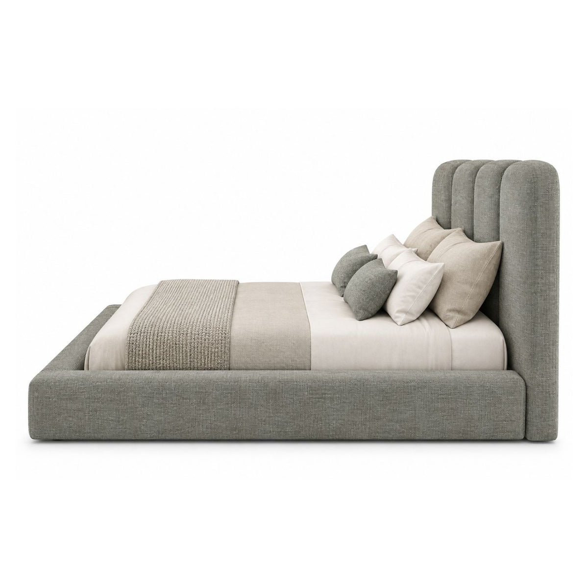 Cama Paleta Queen Nix En Madera Pino 160x190 Gris Plomo