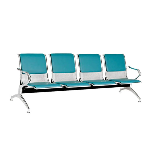 Silla Tandem 4 Puesto Tapizado Verde