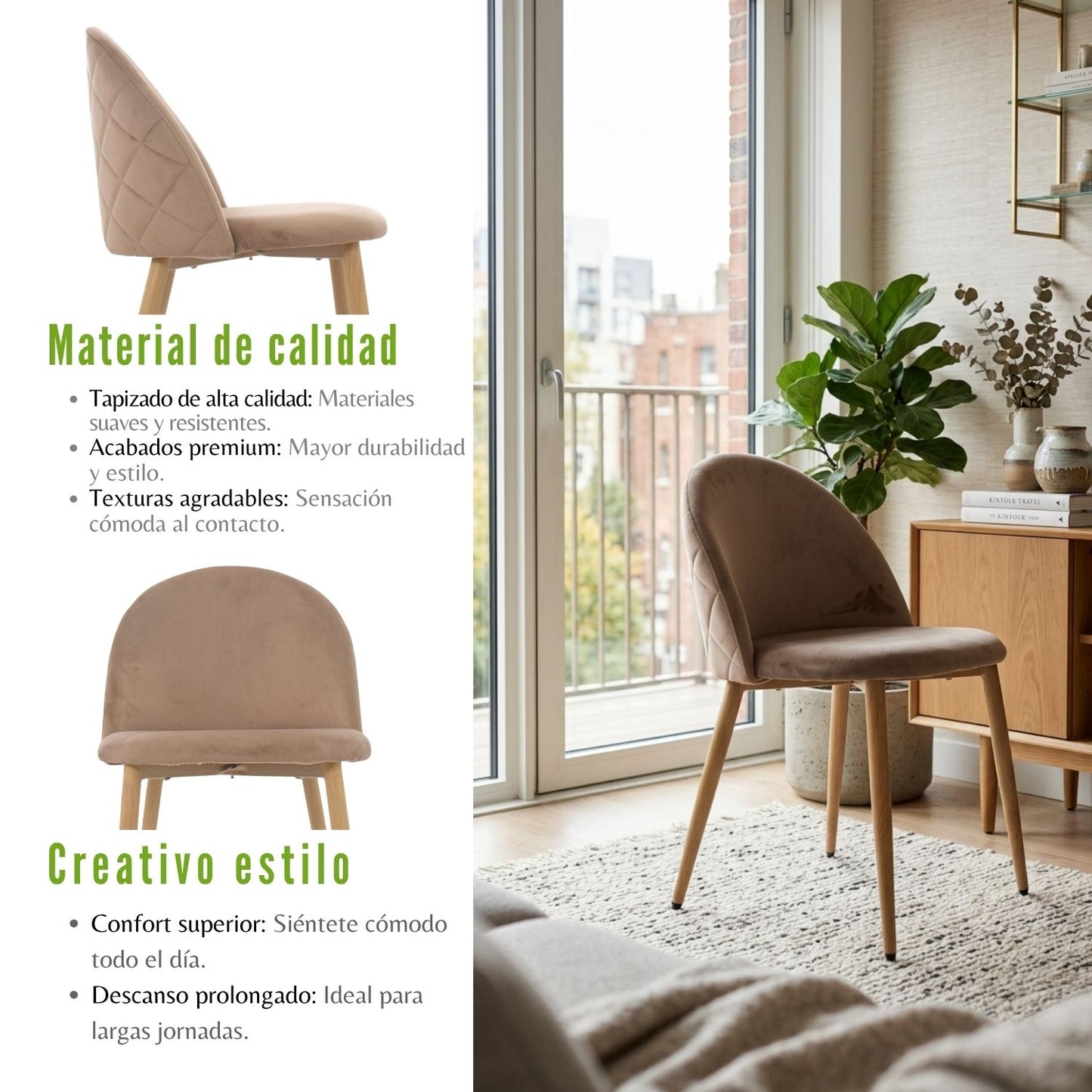 Silla Tapizada Anix Capuchino