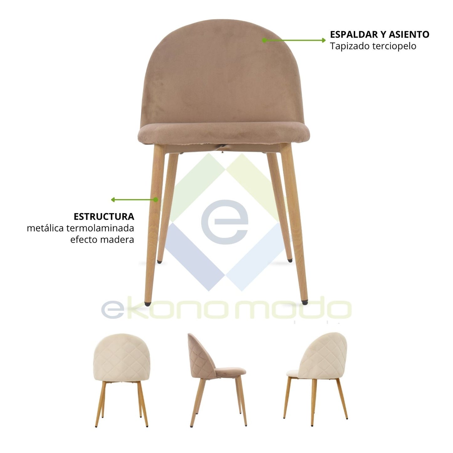 Silla Tapizada Anix Capuchino