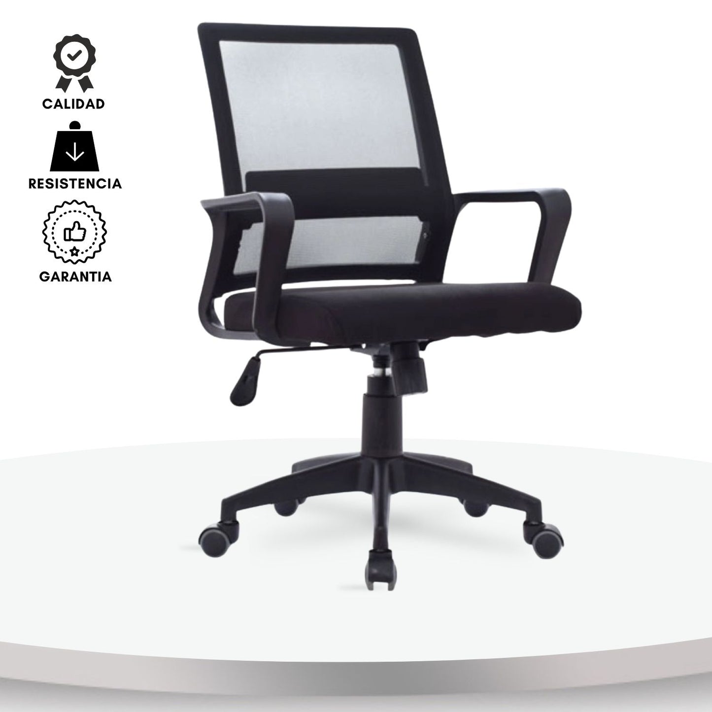 Silla De Oficina Gerente Stolk Negra 100X63X51