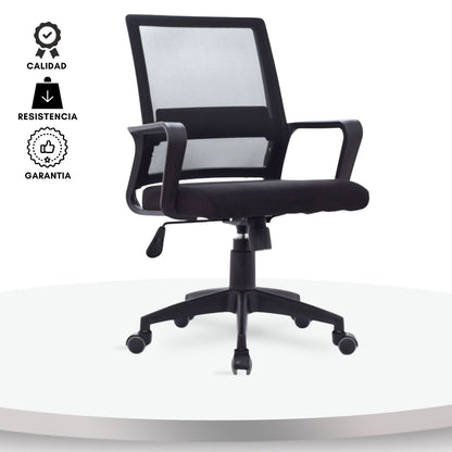 Silla De Oficina Gerente Stolk Negra 100X63X51