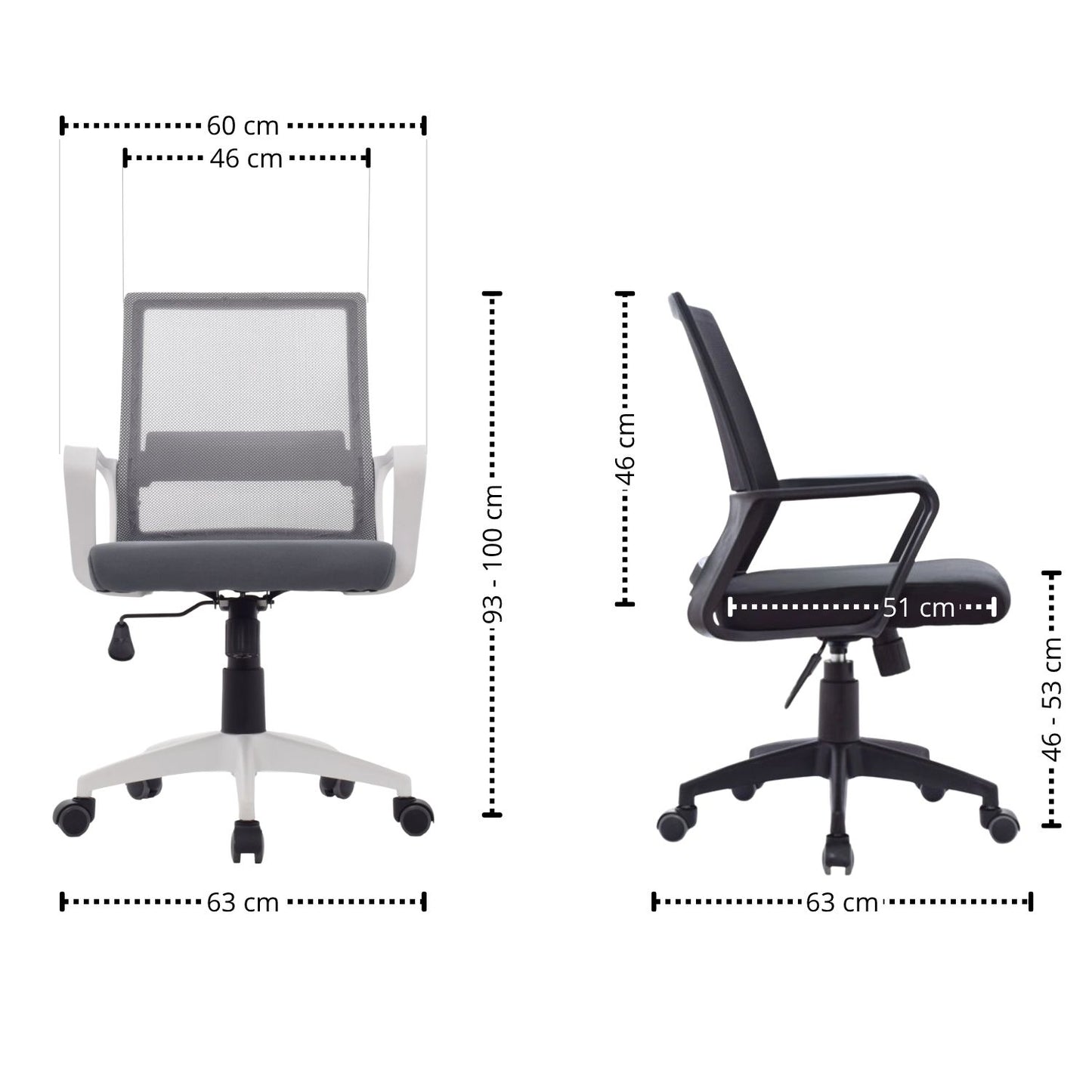 Silla De Oficina Gerente Stolk Gris 100X63X51