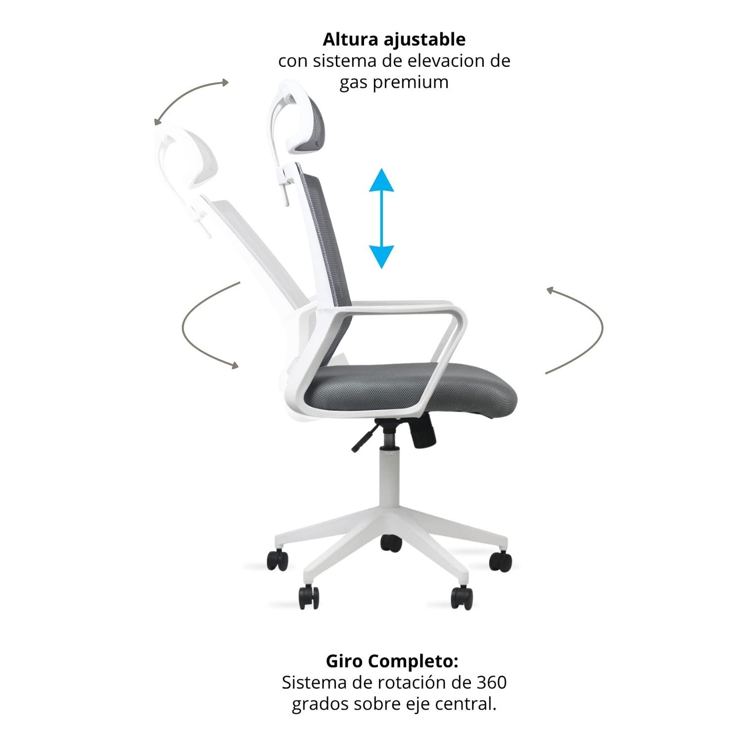 Silla De Oficina Presidente Stolk Gris 115X63X51
