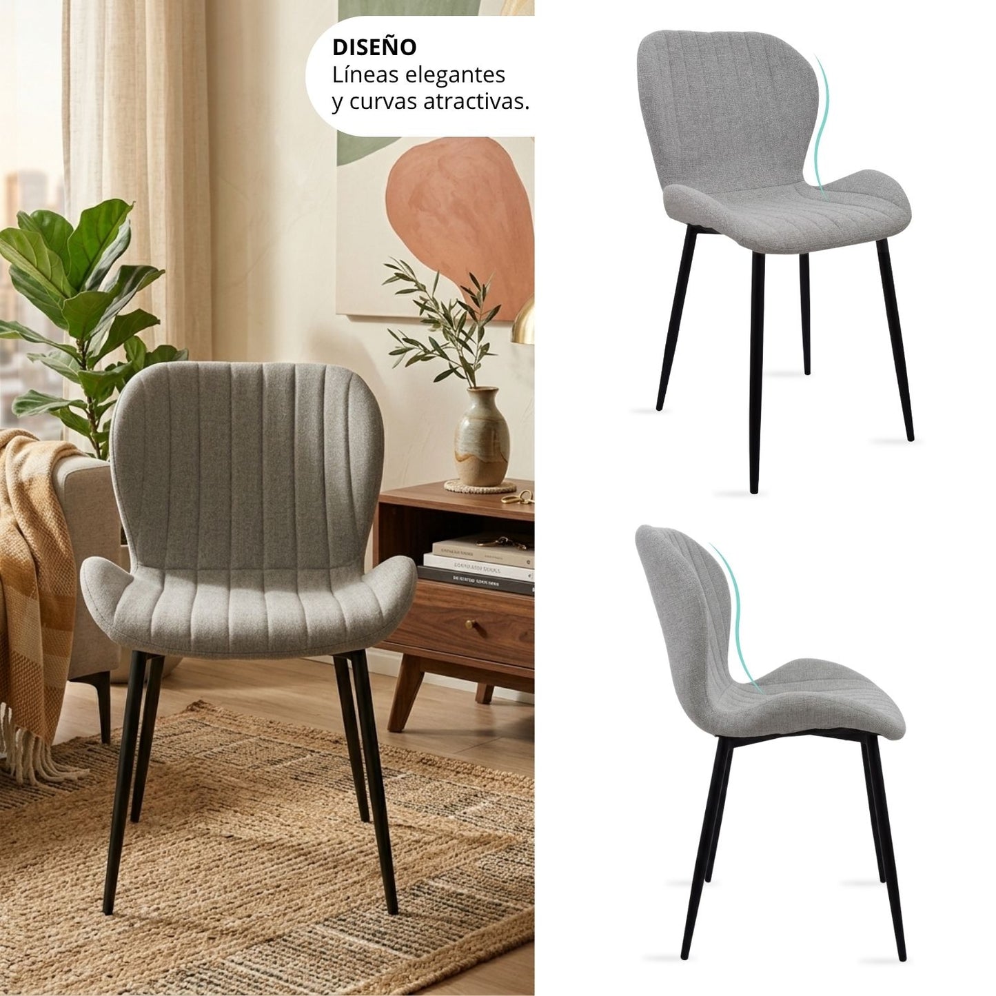 Silla Bella Gris Plata