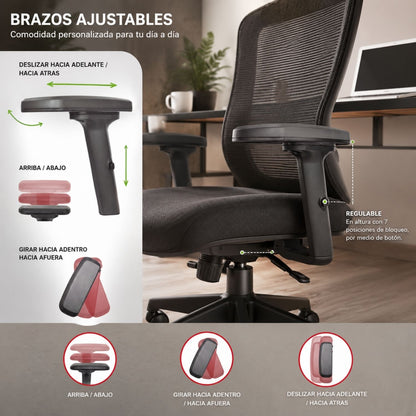 Par De Brazos Regulable En Altura Y 3D Para Silla De Oficina