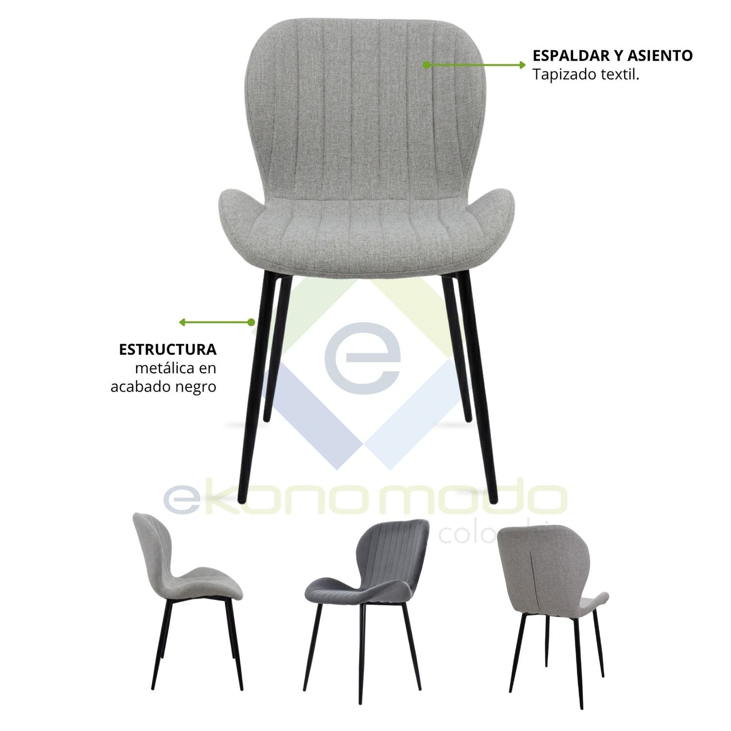 Silla Bella Gris Plata