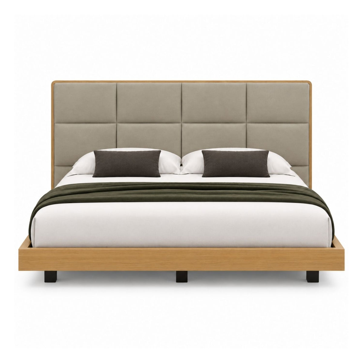 Cama King En Roble Taldy Con Mesas de Noche 200x200 Cocoa