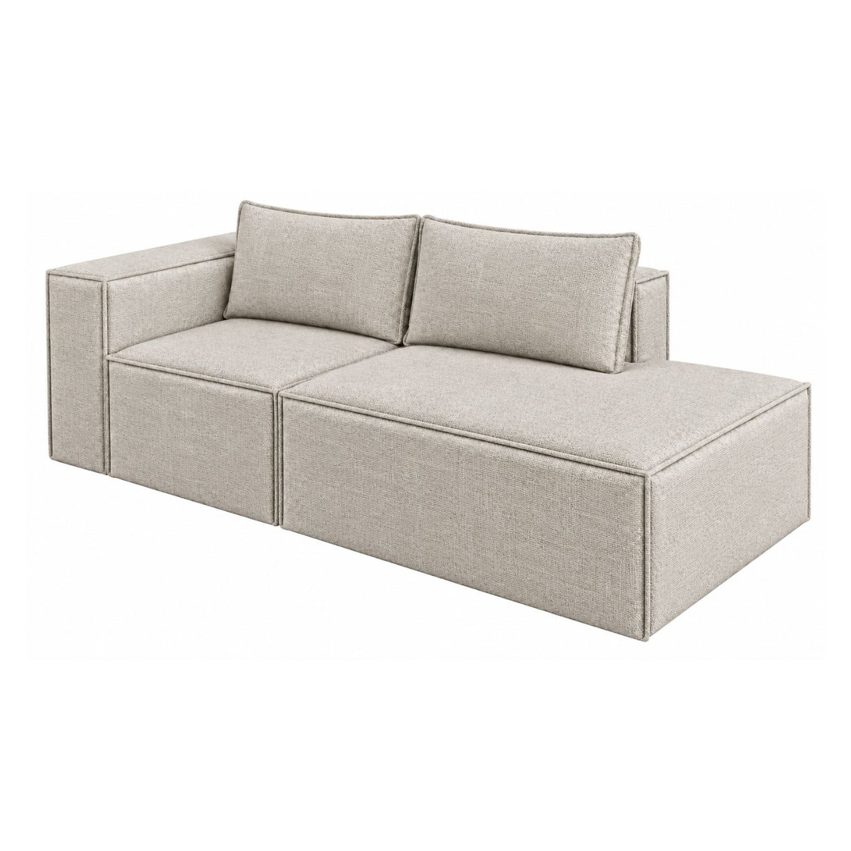 Sofa Modular Nexo En Madera Pino con Tela Premium Taupe