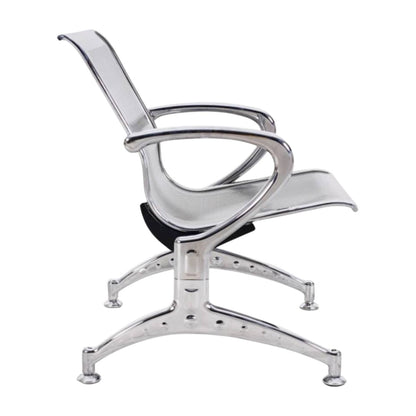 Silla Tandem 1 Puesto Cromado Rojo