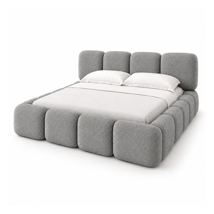 Cama King Tommy En Madera Pino 200x200 Gris Plata
