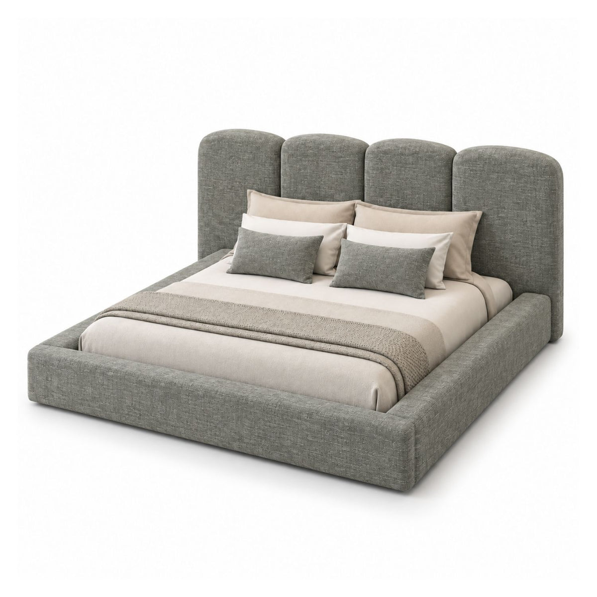 Cama Doble Paleta Nix En Madera Pino 140x190 Gris Plomo