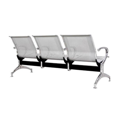 Silla Tandem 3 Puesto Cromado Verde