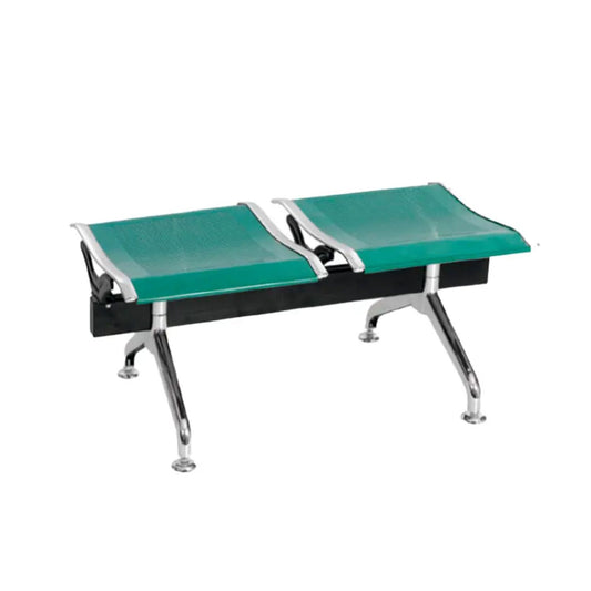 Silla Tandem 2 Puestos Gris Sin espaldar Verde