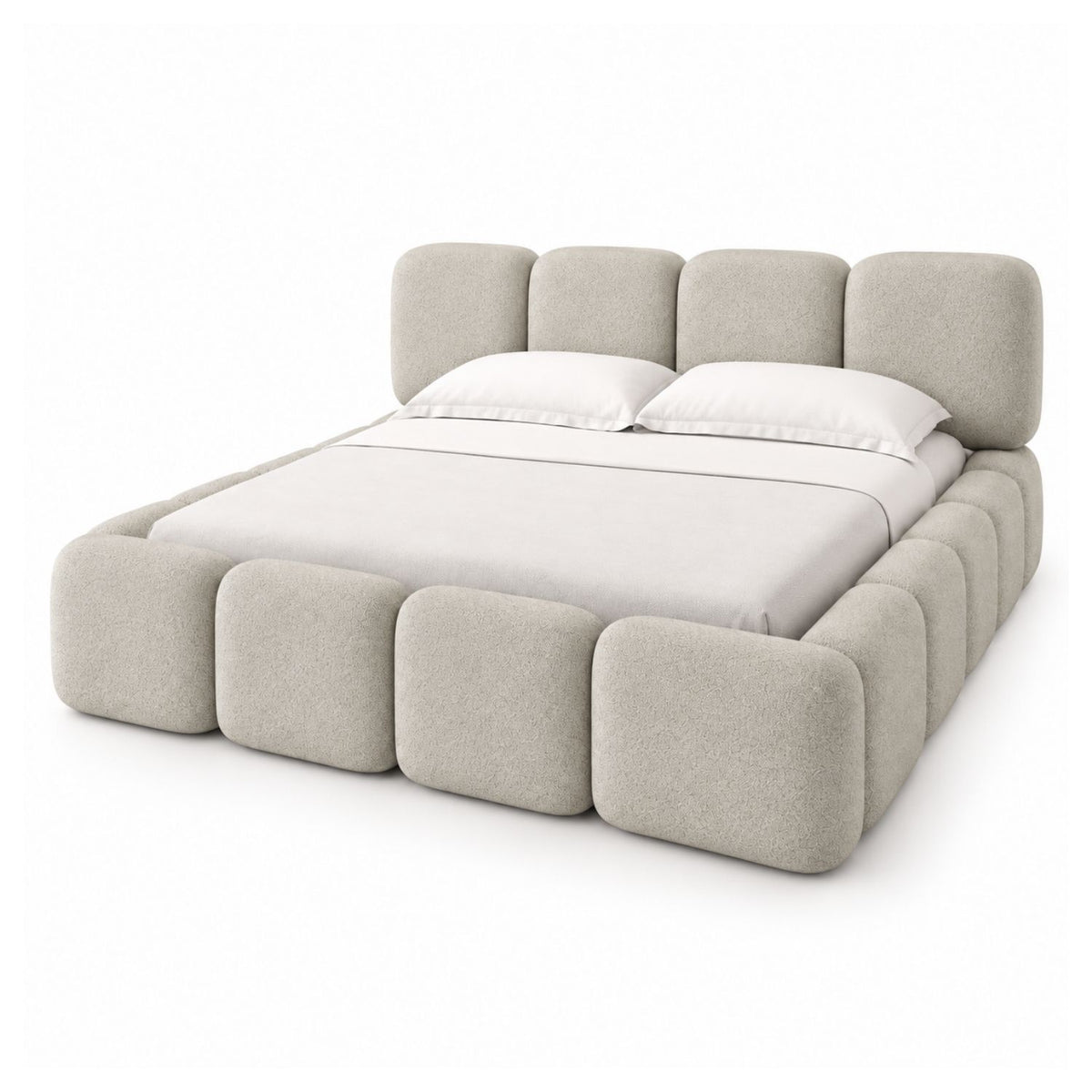 Cama Queen Tommy En Madera Pino 160x190 Taupe