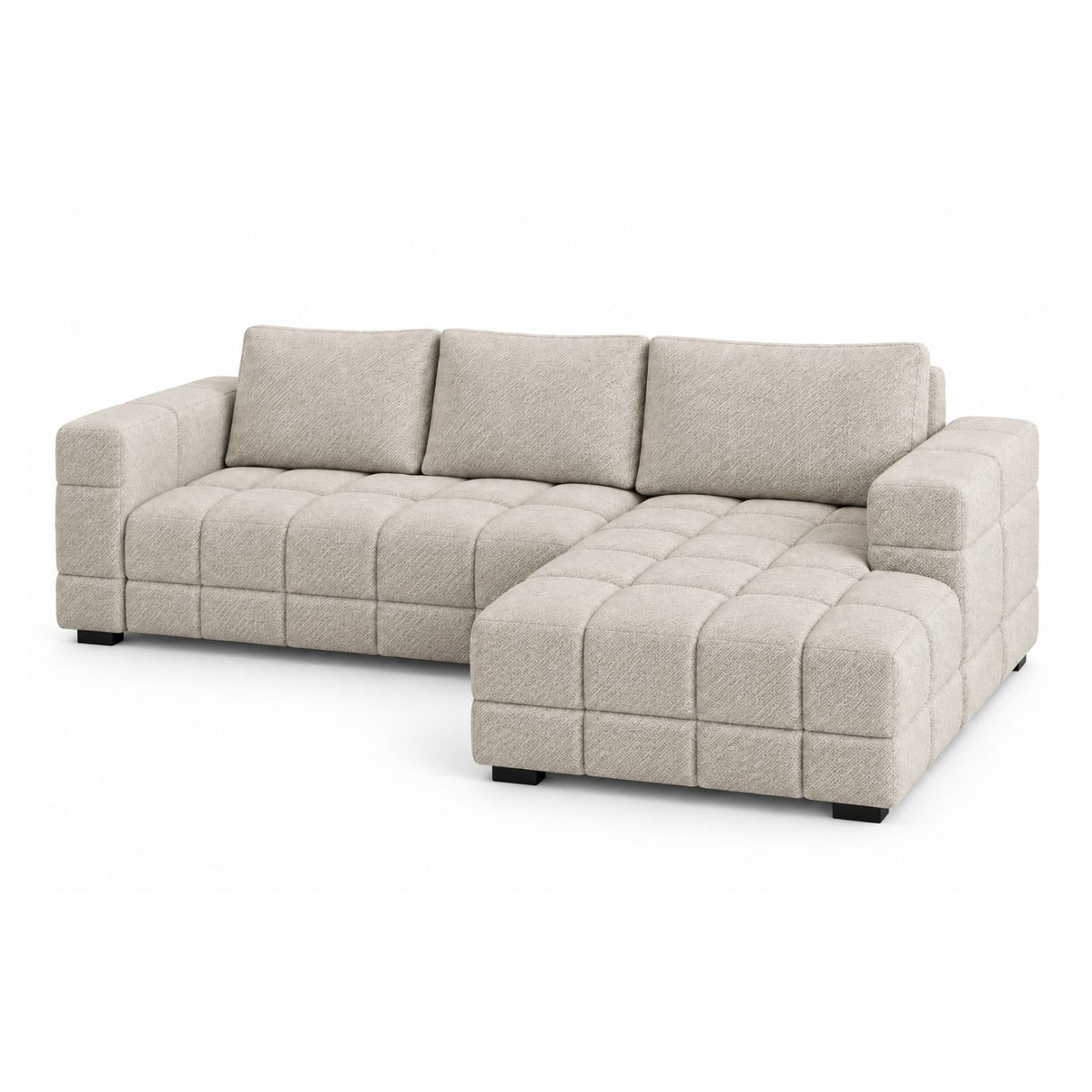 Sofa En L Modular En Madera Pino Faed Marfil