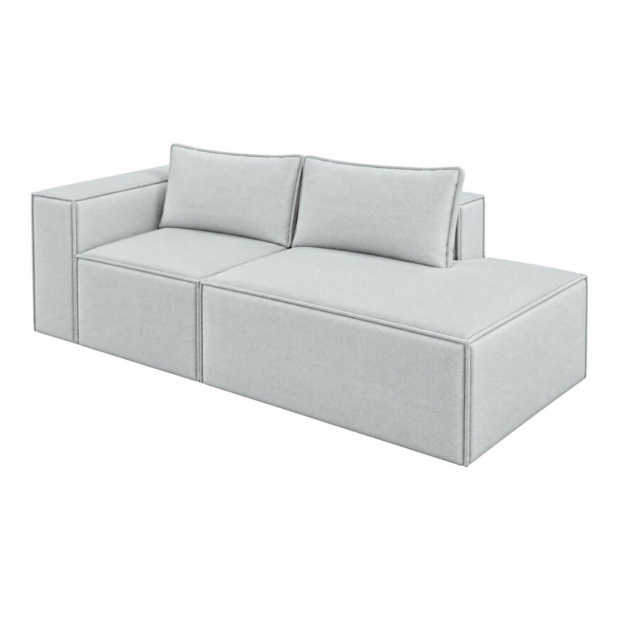 Sofa Modular Nexo En Madera Pino con Tela Premium Gris Perla
