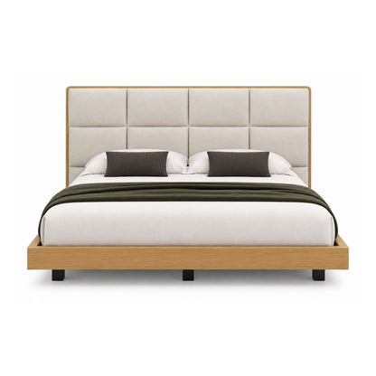 Cama King En Roble Taldy Con Mesas de Noche 200x200 Marfil
