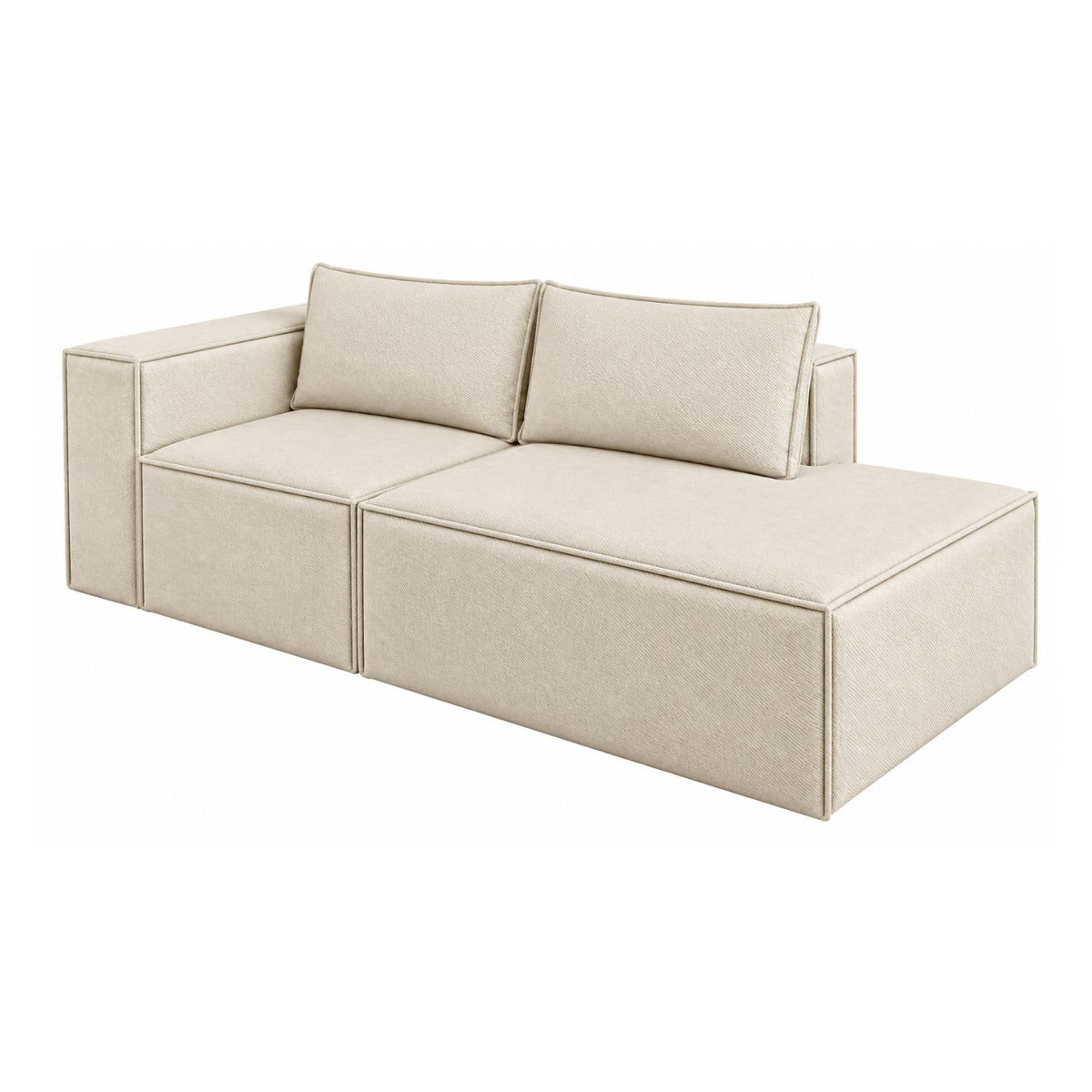 Sofa Modular Nexo En Madera Pino con Tela Premium Arena