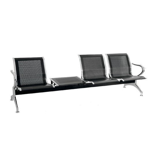 Silla Tandem 3X1 Mesa Cromado Negro