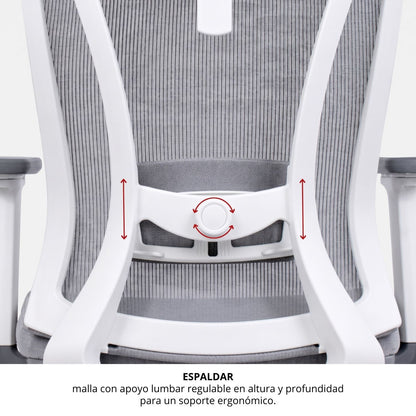 Silla Pluxy Presidente Gris Blanco