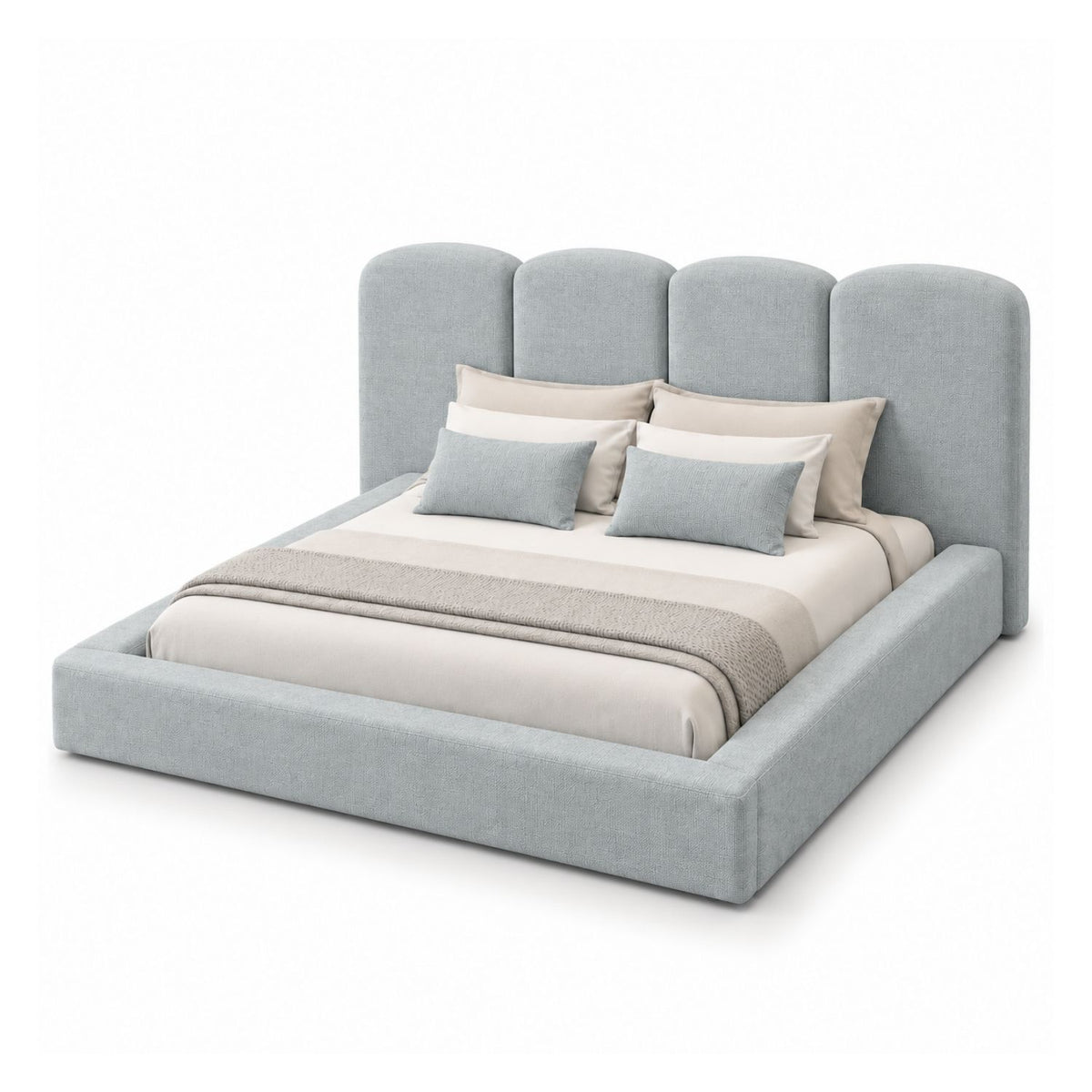 Cama Paleta King Nix En Madera Pino 200x200 Gris Plata