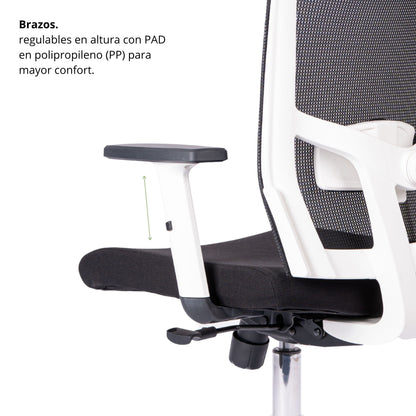 Silla De Oficina Italiana Cuba Gerente Negro Blanco