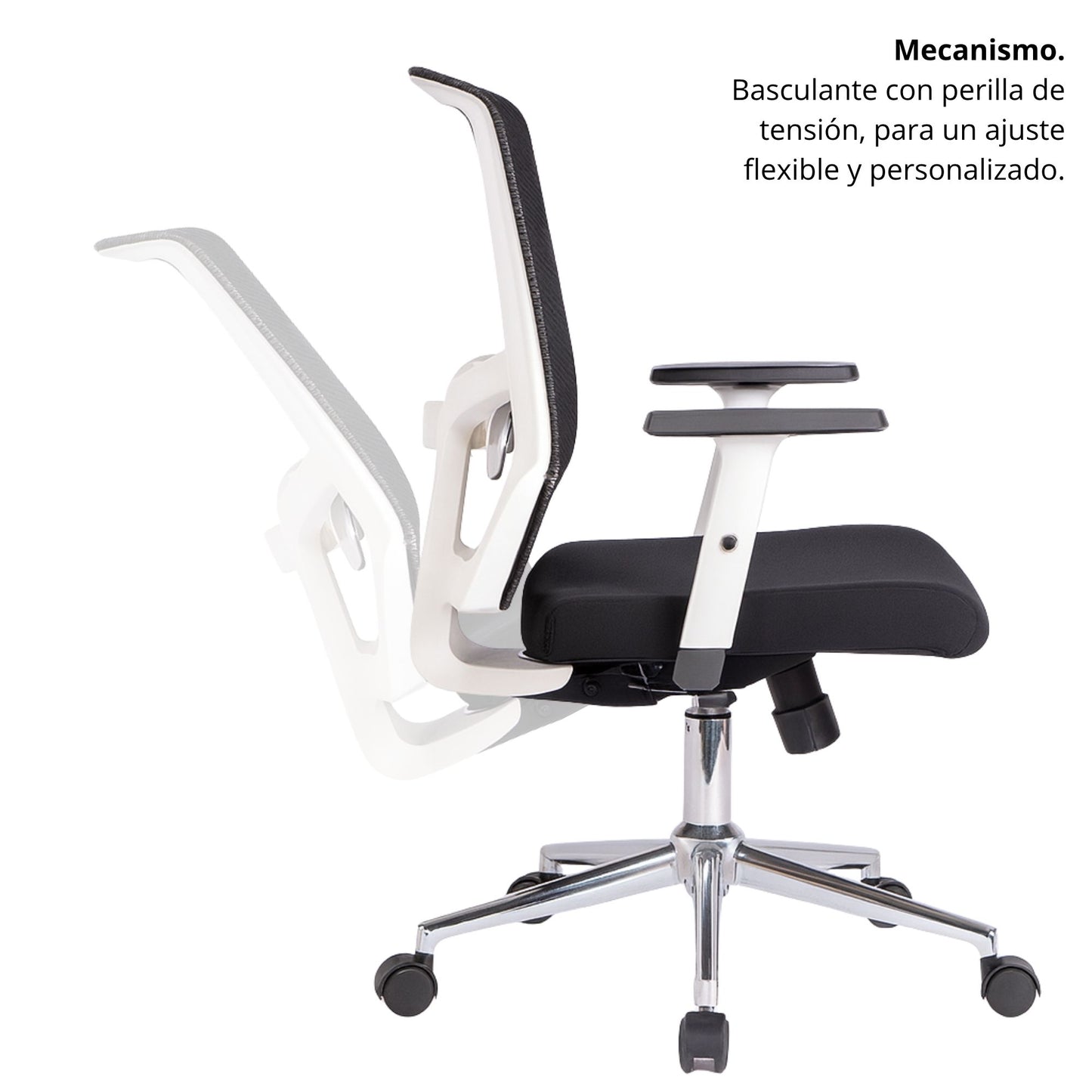 Silla De Oficina Italiana Cuba Gerente Negro Blanco