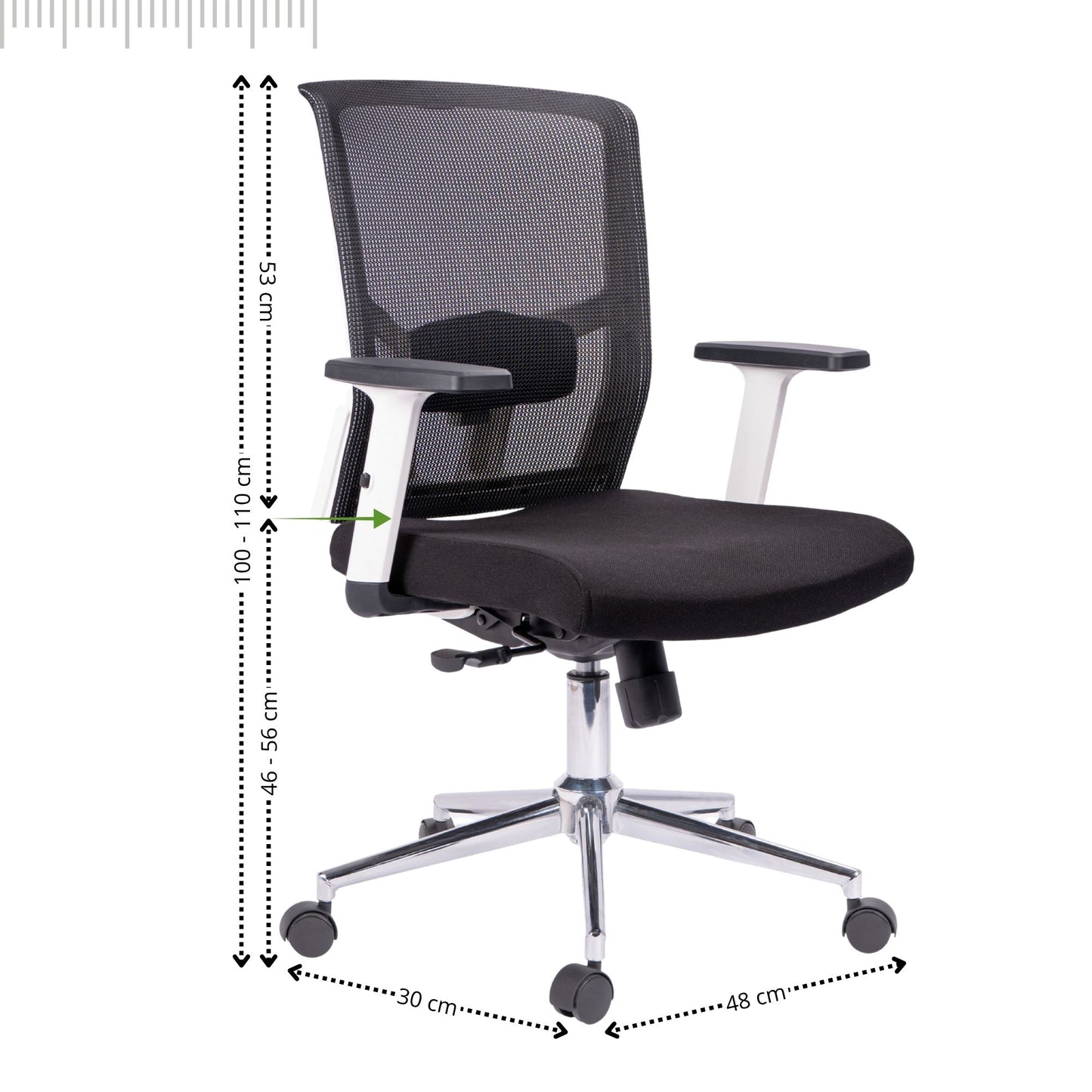 Silla De Oficina Italiana Cuba Gerente Negro Blanco