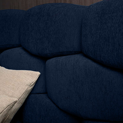 Base Cama con Espaldar + Colchon King Esmeralda  azul