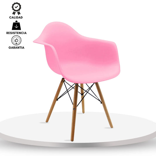 Silla Eames Brazos Rosada