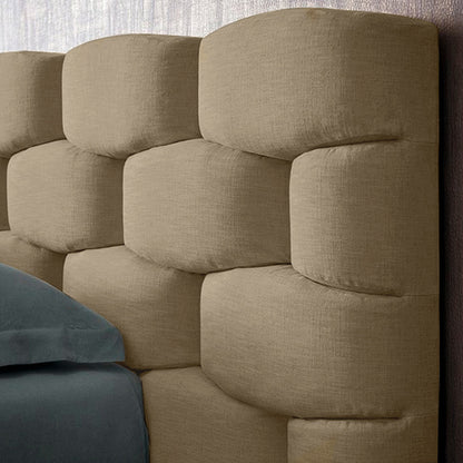 Base Cama con Espaldar + Colchon Doble Esmeralda  taupe