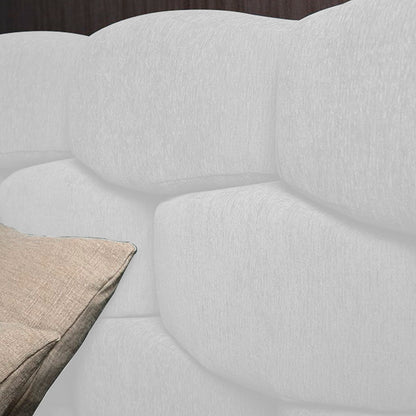 Base Cama con Espaldar + Colchon Doble Esmeralda  blanco
