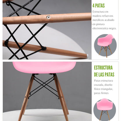 Silla Eames Brazos Rosada