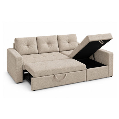 Sofa cama en L Multifuncional Con Baul Gabel Beige