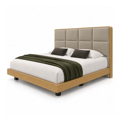 Cama Doble En Roble Taldy Con Mesas de Noche 140x190 Cocoa