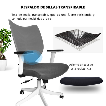 Silla De Oficina Espina De Pescado Gris