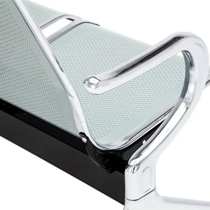 Silla Tandem 3 Puesto Cromado Verde