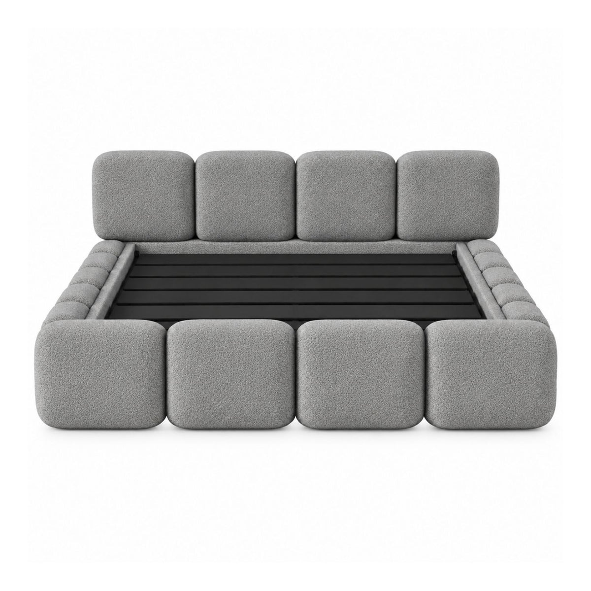 Cama Queen Tommy En Madera Pino 160x190 Gris Plata