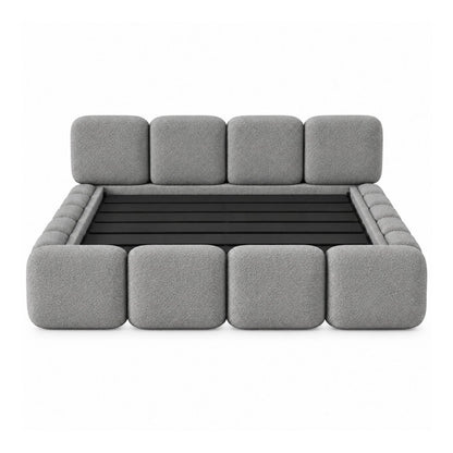Cama Queen Tommy En Madera Pino 160x190 Gris Plata
