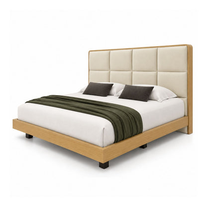 Cama Doble En Roble Taldy Con Mesas de Noche 140x190 Camel