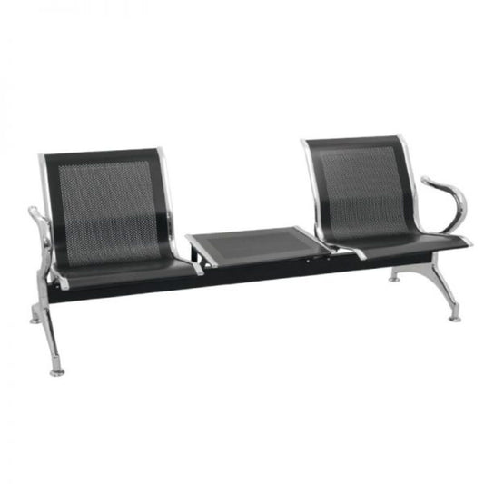 Silla Tandem 2X1 Mesa Cromado Negro