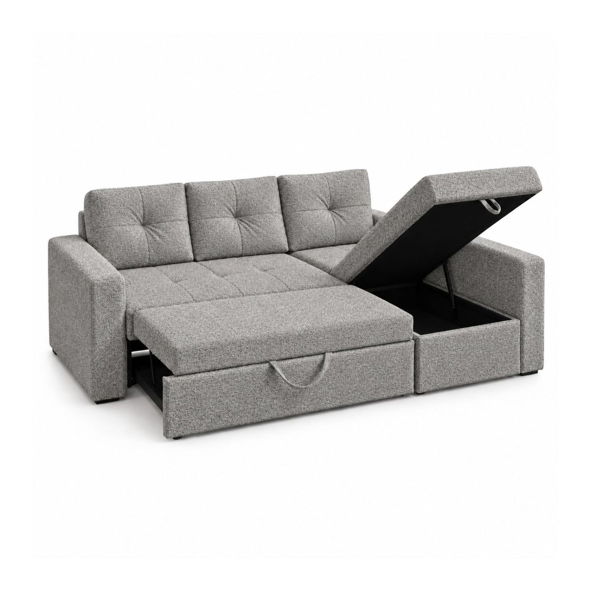 Sofa cama en L Multifuncional Con Baul Gabel Gris