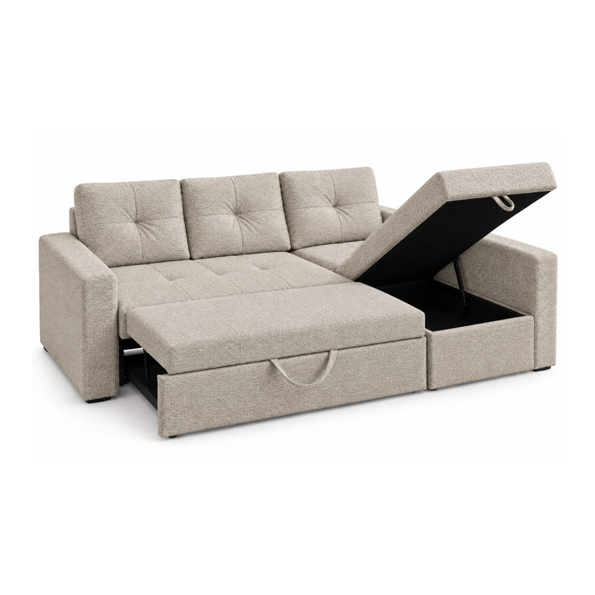 Sofa cama en L Multifuncional Con Baul Gabel Marfil