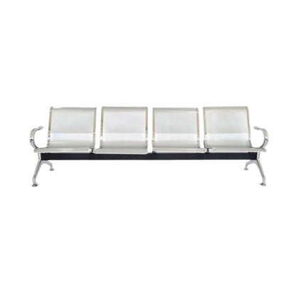Silla Tandem 4 Puesto Cromado Gris