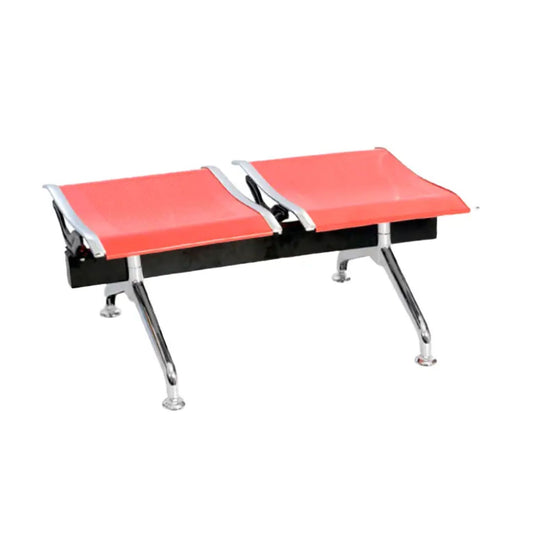 Silla Tandem 2 Puestos Gris Sin espaldar Rojo